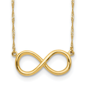 14K Polished Infinity Necklace