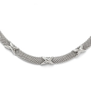 Leslie's Sterling Silver Polished Mesh Necklace