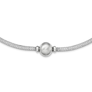 Sterling Silver Polished Crystal Necklace