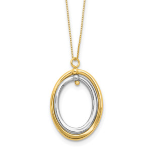 Leslie's 10K Two-tone Polished Oval Necklace