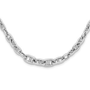 Sterling Silver Rhodium-plated 17 with 2in ext Fancy Link Necklace