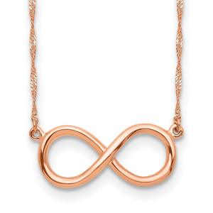 14K Rose Polished Infinity Necklace
