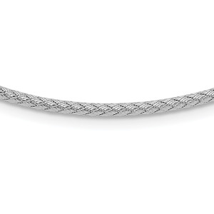 Leslie's Sterling Silver Rhodium-plated Woven with 2in. ext Necklace