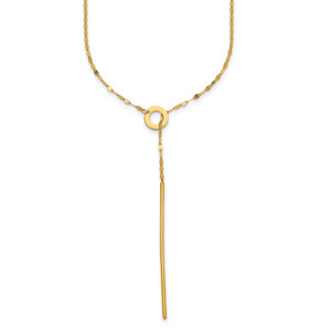 Herco 14K Polished Sliding Chain Drop Bar 28 inch Necklace