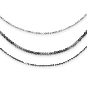 Leslie's Sterling Silver Ruthenium-plated Diamond-cut Multistrand with 2in ext Necklace