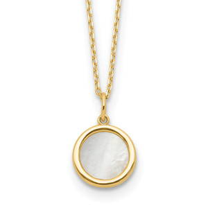 Leslie's 14K Polished Mother of Pearl Circle Necklace