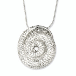 Sterling Silver & Cubic Zirconia Brilliant Embers Swirl Necklace