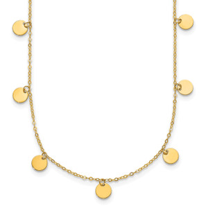 HERCO Gold Circle Dangle Discs on Chain Necklaces