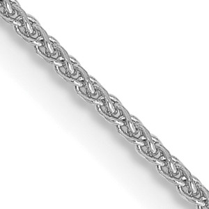 14K White Gold 22 inch 1.05mm Diamond-cut Spiga with Spring Ring Clasp Chain
