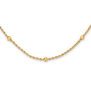 14k D/C Beaded Rope Chain Necklace