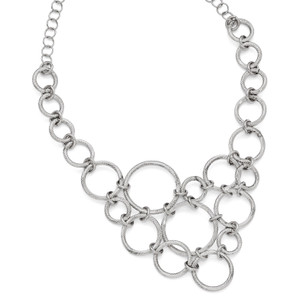 Leslie's Sterling Silver Polished & Diamond-cut Fancy Link Necklace