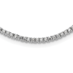 Sterling Silver Rhodium-plated 2mm Cubic Zirconia 16in Tennis Necklace