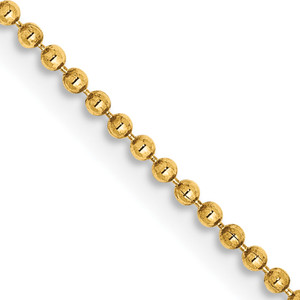 14k 1.2mm D/C Beaded Pendant Chain