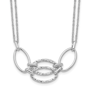 Leslie's 14K White Gold Polished Double Strand Link Necklace