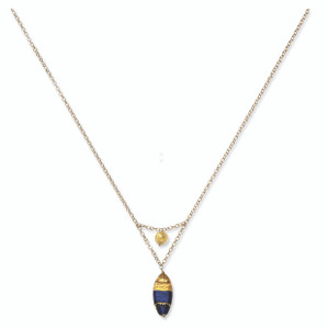 14k Murano Glass Bead V Necklace