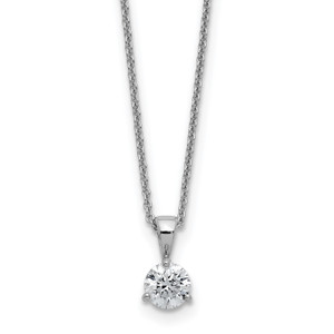 14kw 1/4ct. Round Lab Grown Diamond VS/SI FGH 3 Prong Solitaire Necklace