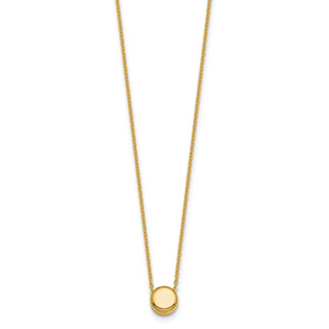 Herco 14K Polished Circle Chain Slide with 2 Inch Extension Necklace