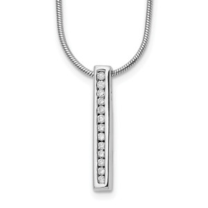 14K White Gold Lab Grown VS/SI FGH Dia Vertical Bar Necklace