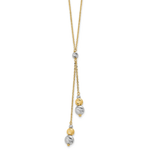Leslie's 14K Two-tone Polished with 1.5 in ext. Fancy Necklace