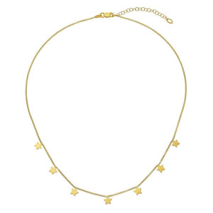 Herco 14K Gold Necklace Shiny Stars