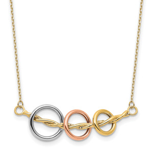 Leslie's 14K Tri-color Polished Necklace