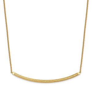 Leslie's 14K Polished D/C with 2in ext. Bar Necklace