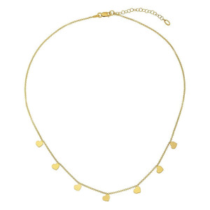 Herco 14K Gold Necklace Shiny Hearts