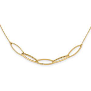 Leslie's 14K Polished Fancy Link 16.5in with 1in. Ext Necklace
