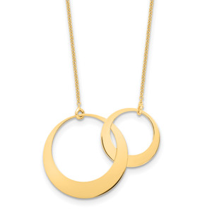 Leslie's 14K Polished Interlocked Circles Fancy with 1in ext. Necklace
