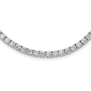 Sterling Silver Rhodium-plated 4mm Cubic Zirconia 22in Tennis Necklace