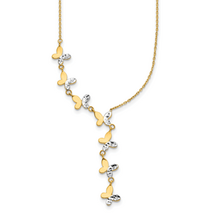 Leslie's 14K Rhodium-plated Polished D/C Butterfly Necklace