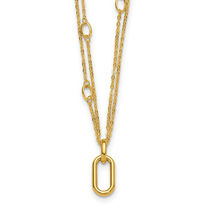 Leslie's 14K Polished Fancy Two-Strand Link Necklace
