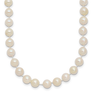 14k Round White Saltwater Akoya A Quality Cultured Pearl Necklaces