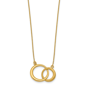 HERCO Gold Satin & Polished Interlocking Circles on Chain Necklaces