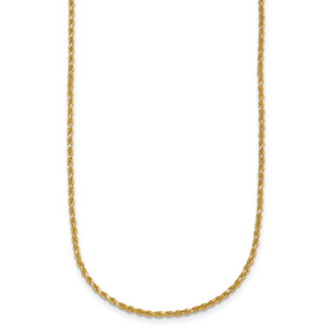 HERCO Gold Solid Diamond-Cut Rope Chain Necklaces