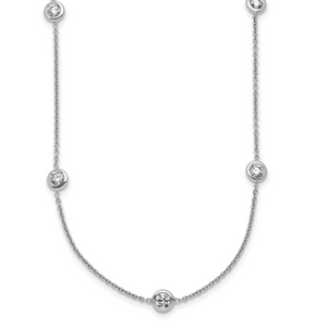 Herco 14K White Gold Diamond Stations 16 inch Necklace