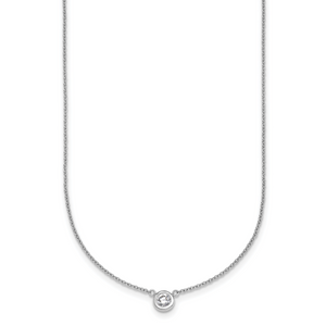 Herco 18K WG Lab Grown Diamond VS/SI DEF Bezel 18 inch Necklace