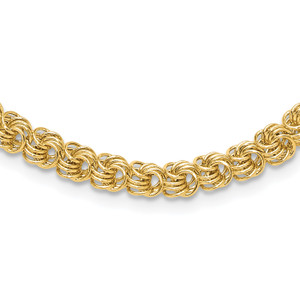 14K Polished Fancy Triple Link Necklace