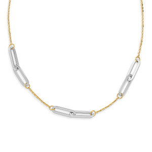 Leslie's 14k Two-tone Polished with 1in ext. Necklace