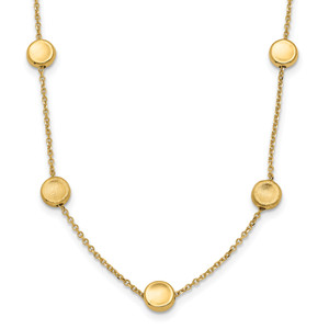 Leslie's 14K Polished and Satin Beaded Necklace