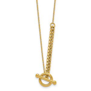 Leslie's 14K Polished Drop Toggle with 1in ext. Necklace