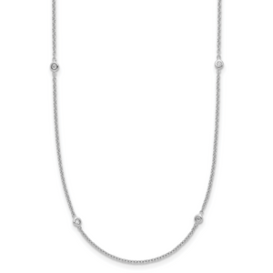 Herco 14K White Gold Diamond Stations 20 inch Necklace