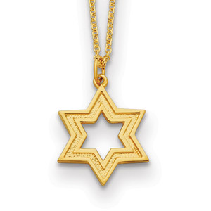 Herco 14K Textured Star of David 16 inch with 2in ext. Necklace