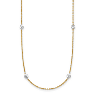 Herco 14K Two-tone Diamond Stations 20 inch Necklace