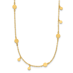 HERCO Gold Multi Size Discs Fancy Link Necklaces