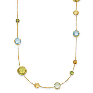 HERCO Gold Multi Colored Gemstone Necklaces