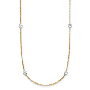Herco 18K Two-tone Diamond Stations 16 inch Necklace