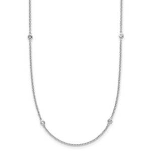 Herco 18K White Gold Diamond Stations 18 inch Necklace