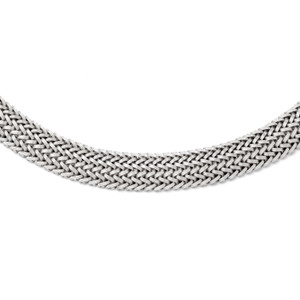 Leslie's Sterling Silver Polished Mesh Braided Necklace