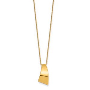 Herco 18K Polished Curved Bar with 2 Inch Extension Necklace